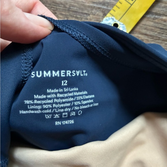 Summersalt one-piece bathing suit navy blue tie-waist Backflip Swimsuit NWT 12 - Picture 9 of 13